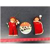 Image 1 : New Kids On The Block Button + (2) Cabbage Patch Dolls Christmas Decorations