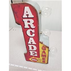 Working battery operated lite-up arcade games sign