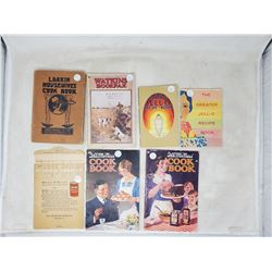 7 cook books, 1 hard cover 1923, 25, 29, 30, 33