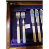 Image 4 : Antique Sterling Silver Forks and Knives Set - Marked