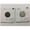 Image 1 : 1918 & 1919 Silver 10 Cent Coins