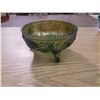 Image 2 : Green Carnival Glass 3 Leg Bowl