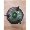 Image 4 : Green Carnival Glass 3 Leg Bowl