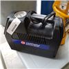 Image 5 : Campbell haufeld air compressor, jack stand, jug of anifreeze jumper cable and trouble light