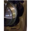 Image 2 : TOTE OF ASSORTED HAND TOOLS, CLAMPS, SAW BLADES, ETC