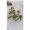 Image 2 : LOT OF JEWELLERY - GOLD TONE, RHINESTONE, JADE-LIKE BRACELET, ETC