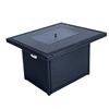 Image 3 : BRAND NEW RATTAN AND GLASS TOP FIRE TABLE RETAIL $999, POWDER COATED ALUMINUM FRAME, 55,000 BTU, CSA