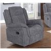 Image 2 : BRAND NEW 3 PIECE GREY FABRIC RECLINING SOFA SET - RETAIL $2299 ROCKER RECLINER, LOVE SEAT, AND SOFA