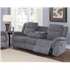Image 4 : BRAND NEW 3 PIECE GREY FABRIC RECLINING SOFA SET - RETAIL $2299 ROCKER RECLINER, LOVE SEAT, AND SOFA