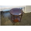 Image 1 : ANTIQUE ROUND MAHOGANY 2 TIERED PARLOUR TABLE