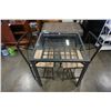 Image 1 : BLACK METAL GLASSTOP DINING TABLE WITH 2 CHAIRS