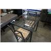 Image 3 : BLACK METAL GLASSTOP DINING TABLE WITH 2 CHAIRS