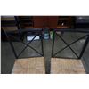 Image 8 : BLACK METAL GLASSTOP DINING TABLE WITH 2 CHAIRS