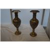 Image 2 : 2 BRASS ORNATE VASES APPROX 18INCH