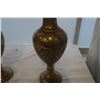 Image 3 : 2 BRASS ORNATE VASES APPROX 18INCH