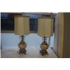 Image 1 : 2 MCM BRASS AND GLASS LAMPS