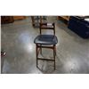 Image 1 : MADE IN DENMARK TEAK STOOL WITH LEATHER SEAT