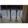 Image 1 : 2 BRASS COLOURED VASES 24 INCHES