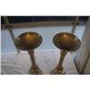 Image 4 : 2 BRASS COLOURED VASES 24 INCHES