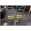 Image 2 : 2 MAPLE PAINTED LADDER BACK CHAIRS