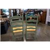 Image 3 : 2 MAPLE PAINTED LADDER BACK CHAIRS