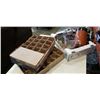 Image 1 : 2 boxes of wrapped shot glasses and box of serving pieces
