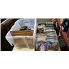 Image 1 : TOTE AND 2 BOXES OF BLU RAY PLAYER, 5 DISC CHANGER, LARGE QUANTITY OF BLU RAYS AND MORE