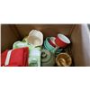 Image 2 : BOX OF KITCHEN ITEMS, WOOD HANDLED UTENSILS, CERAMICS