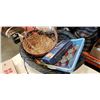 Image 4 : Sony 8r 12 a 7 transistor radio and basket of collectibles