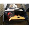 Image 3 : TOTE OF ELECTRONICS, PAPER SHREDDER, PAIL OF CAULKING, ESTATE GOODS