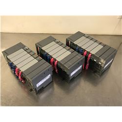 (3) ALLEN BRADLEY 1747-L511 PROCESSOR UNIT W/ MODULES , POWER SUPPLY & RACK