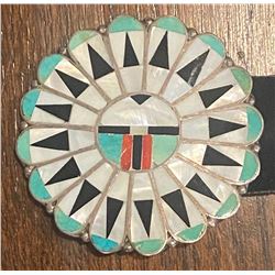 1950's Zuni Sunface Concho Belt attributed to Marie Qualo, Zuni Artist