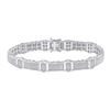 Image 1 : 2 CTW Mens Round Diamond Link Bracelet 10kt White Gold - REF-184H3R