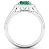 Image 2 : Natural 2.07 CTW Zambian Emerald & Diamond Ring 14K White Gold - REF-92T9H