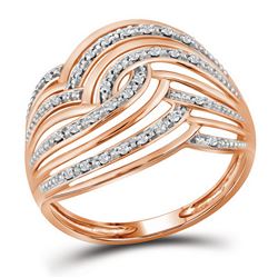 1/10 CTW Womens Round Diamond Freeform Fashion Ring 10kt Rose Gold - REF-16W4H