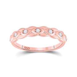 1/10 CTW Womens Round Diamond Band Ring 10kt Rose Gold - REF-17H6R