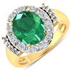 Image 1 : Natural 3.97 CTW Zambian Emerald & Diamond Ring 14K Yellow Gold - REF-168R2F