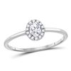 Image 1 : 1/3 CTW Womens Oval Diamond Solitaire Stackable Band Ring 10kt White Gold - REF-49F6W