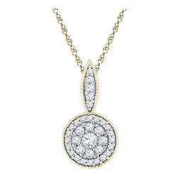 1/3 CTW Womens Round Diamond Cluster Pendant 10kt Yellow Gold - REF-24N5A