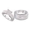 Image 1 : 5/8 CTW His Hers Round Diamond Cluster Matching Wedding Set 10kt White Gold - REF-75F2W