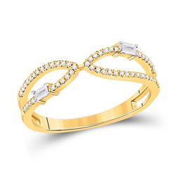 1/6 CTW Womens Baguette Diamond Fashion Ring 14kt Yellow Gold - REF-23H3R