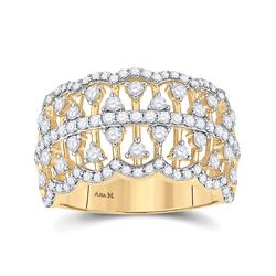 1 CTW Womens Round Diamond Cocktail Fashion Ring 14kt Yellow Gold - REF-95M5F