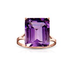 Genuine 6.5 ctw Amethyst Ring 14KT Rose Gold - REF-43K8V