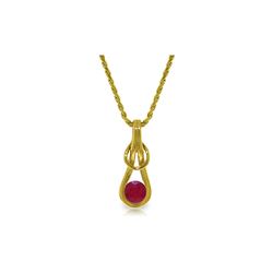 Genuine 0.65 ctw Ruby Necklace 14KT Yellow Gold - REF-77Z5N