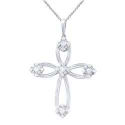 1.59 CTW Diamond Pendant 18K White Gold - REF-244R2K