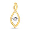 Image 1 : 0.03 CTW Womens Round Diamond Moving Twinkle Solitaire Pendant 10kt Yellow Gold - REF-16H4R