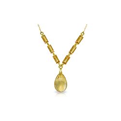 Genuine 4.35 ctw Citrine Necklace 14KT Yellow Gold - REF-30R7P