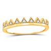 Image 1 : 1/10 CTW Womens Round Diamond Chevron Stackable Band Ring 10kt Yellow Gold - REF-13V5Y
