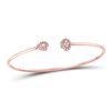 Image 1 : 1/5 CTW Womens Round Diamond Cluster Bangle Bracelet 10kt Rose Gold - REF-37N5A