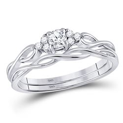 1/6 CTW Round Diamond Bridal Wedding Ring 14kt White Gold - REF-37A5M